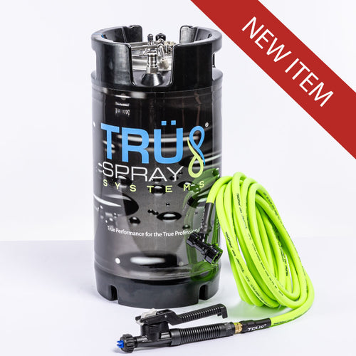 TRU Spray System OASiS X 3 gallon prissurized tint keg spray tank with truflex hose and poly jet trigger