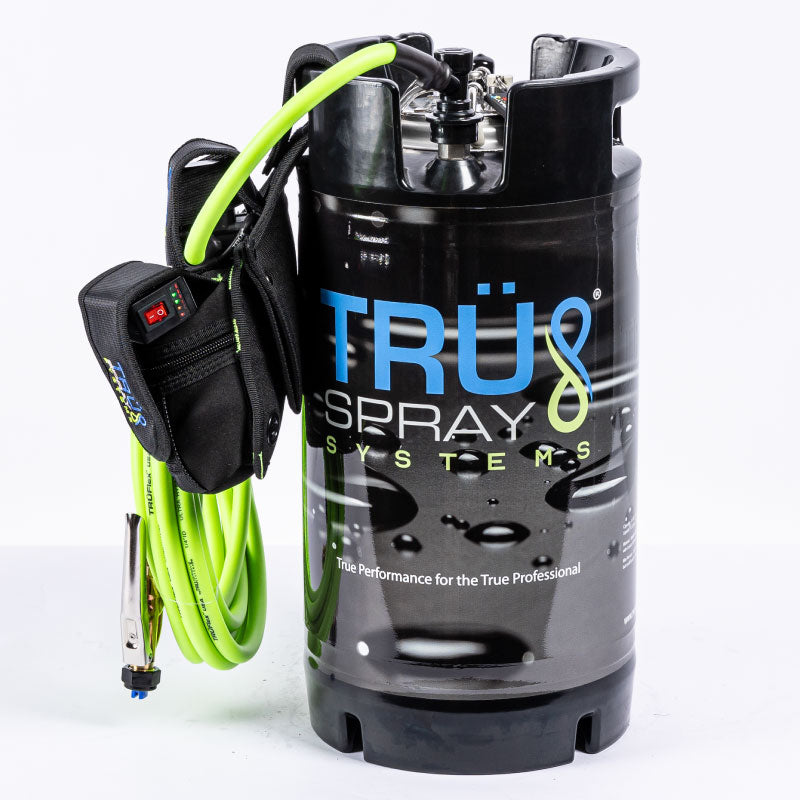 Tru Spray Systems OASiS airless electornic spray system 3 gallon tint keg sprayer tank truflex hose brass trigger