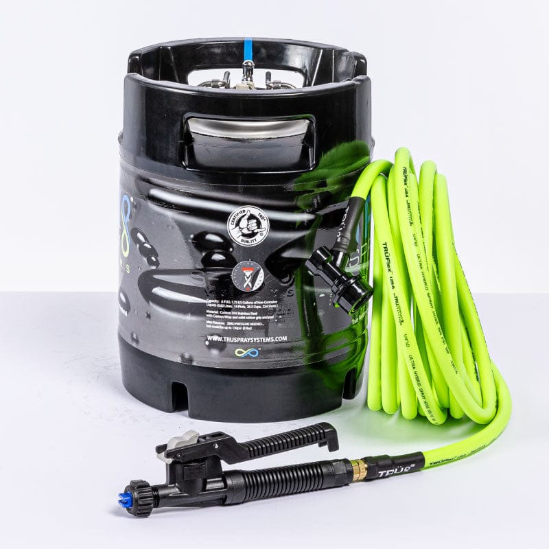 TRU Spray System 1.75 gallon Hydra X traditional pressurized tint keg spray tank with TRUFlex Hose