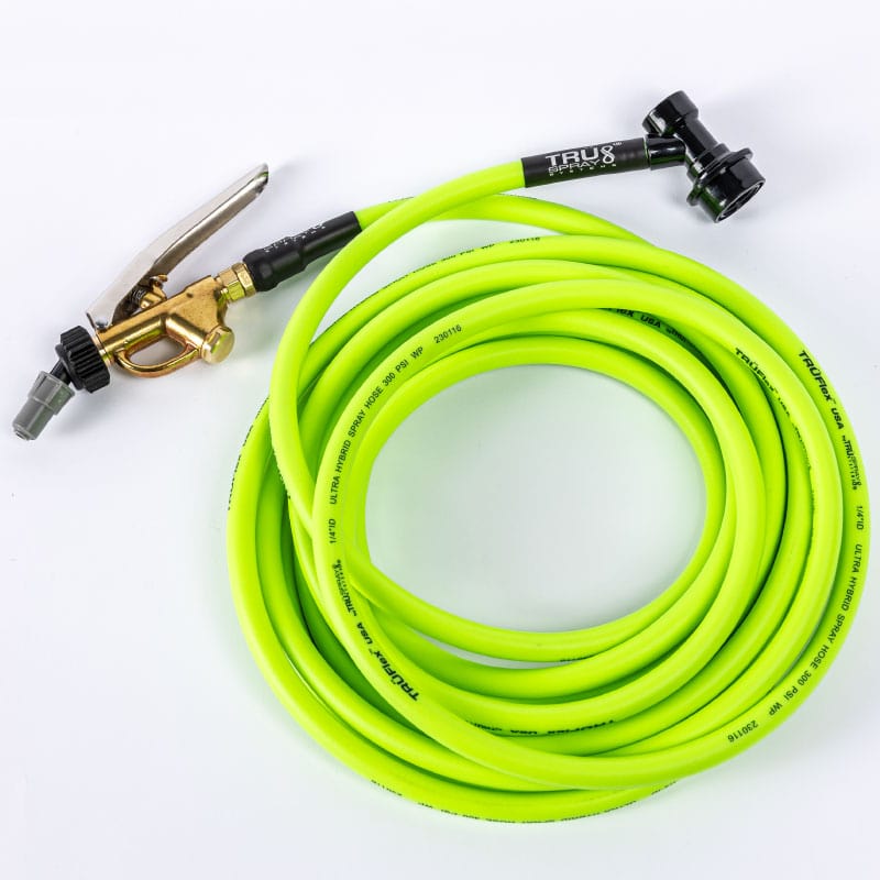 TRUFlex Hose tint keg tank sprayer set up with Tee Jet brass spray spray trigger